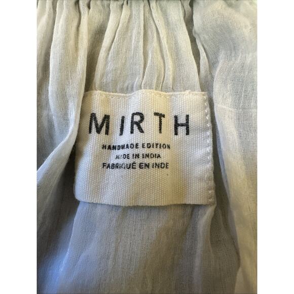 Mirth Hand Made Edition dress Blue White Cotton Stripe Boho Coquette Cottagecore - Picture 10 of 11